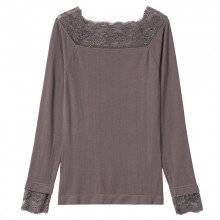 103256 莫代尔蕾丝船领打底衫