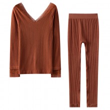 105025 美雅碧条纹保暖套装