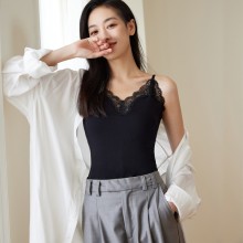 103086 天丝羊毛保暖吊带（固定杯）